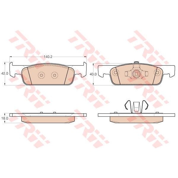 TRW GDB2016 Fren Balatası Ön CLIO IV 13- CLIO Symbol II 08- III 12- Twingo 14- / Logan II 12- Sander 