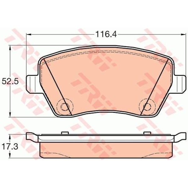 TRW GDB2017 Fren Balatası Ön CLIO III 05- CLIO IV 12- Zoe 12- Kangoo II 08- Modus 04- Captur 13- / L