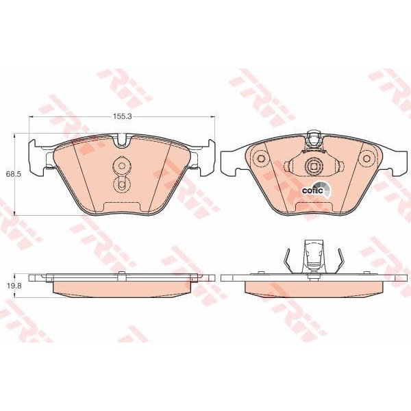 TRW GDB2021 Fren Balatası Ön Bmw 1 E82 Bmw 3 E90 Bmw 5 Bmw 6 Bmw 7 Bmw X1 Bmw X4 