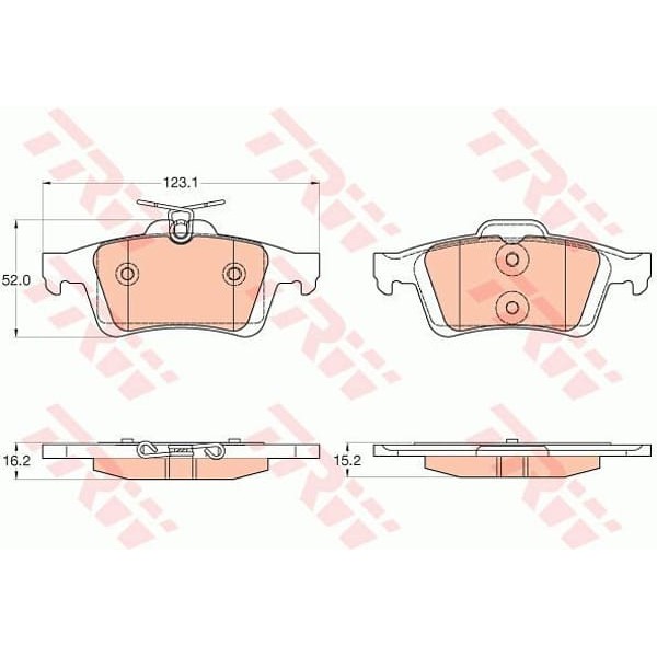 TRW GDB2033 Fren Balatası Arka Laguna II 01- Laguna III 07- Latitude 11- Espace 02- / 508 10- / C5 0 