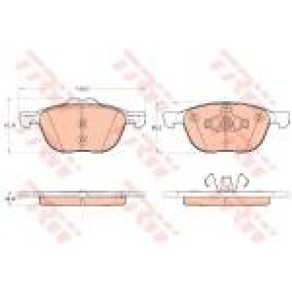 TRW GDB2043 Fren Balatası Ön Kuga 13- Tourneo Connect 13- Transit Connect 13- 