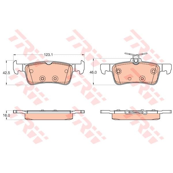 TRW GDB2055 Fren Balatası Arka 308 13- 