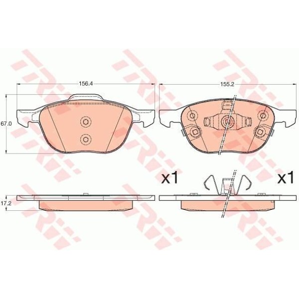 TRW GDB2059 Fren Balatası Ön Cmax 15- 2.0 TDCI Focus III 11- 1.6 Lpg Electrıc