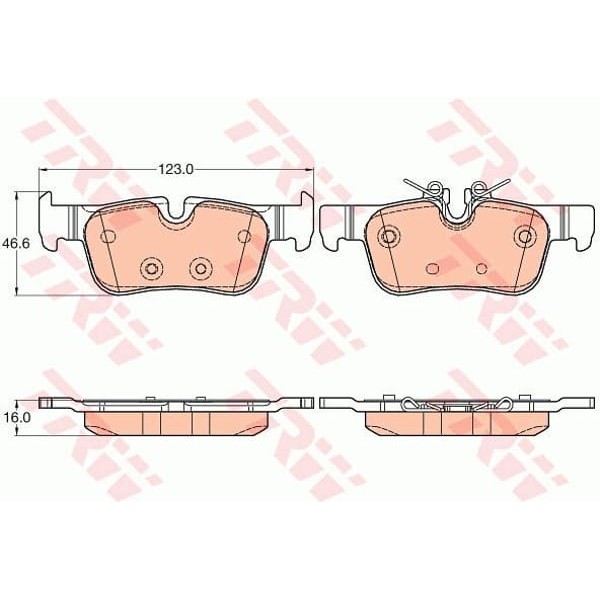 TRW GDB2063 Fren Balatası Arka Bmw 2 F45-F46 216-218-220 216-218-220 14- Bmw X1 F48 15- İ3 Elektrikl