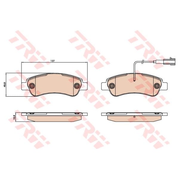 TRW GDB2068 Fren Balatası Arka Çıft Fişli Ducato 06- / Boxer 06- / Jumper 06-