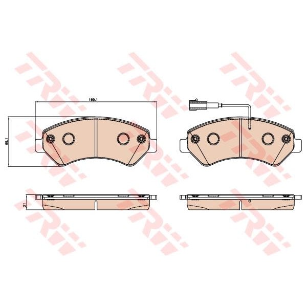 TRW GDB2069 Fren Balatası Ön Çıft Fişli Ducato 06- / Boxer 06- / Jumper 06- / Jest 14- 