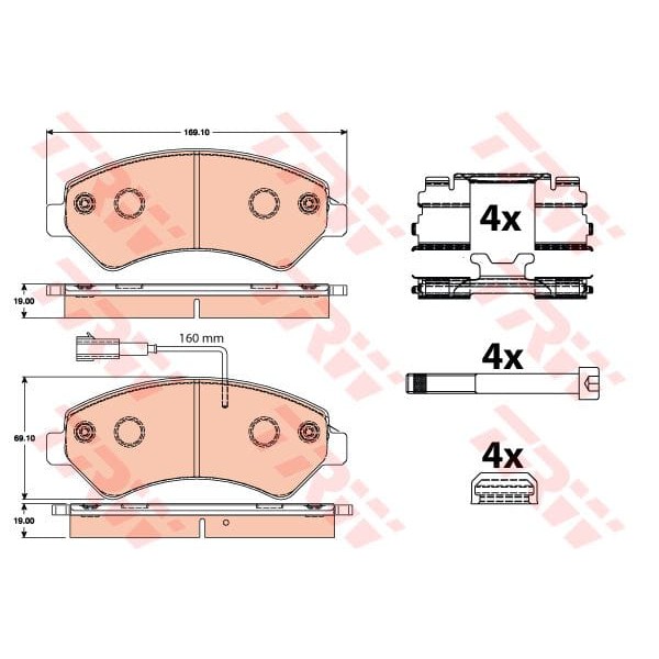 TRW GDB2072 Fren Balatası Ön Tek Fişli Ducato 06- / Boxer 06- / Jumper 06- / Jest 14-
