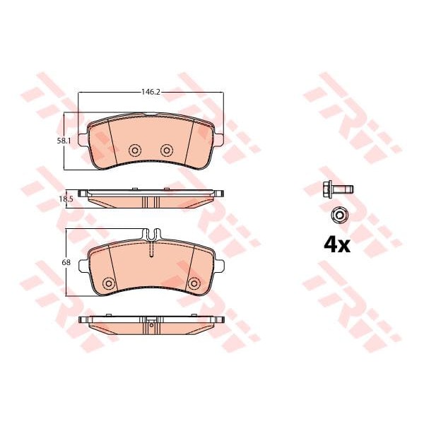 TRW GDB2079 Fren Balatası Arka Mercedes Amg Gt / Gt S 2014- S Serisi 2013- 