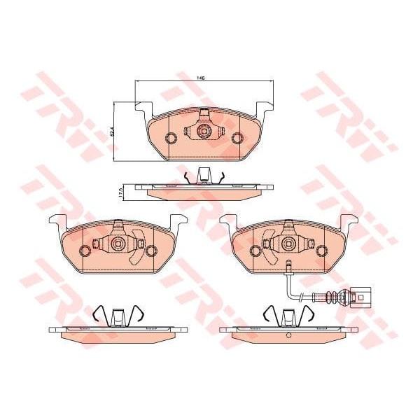 TRW GDB2080 Fren Balatası Ön Fişli Golf Vıı 14- / Leon 12- / Octavia 13- 