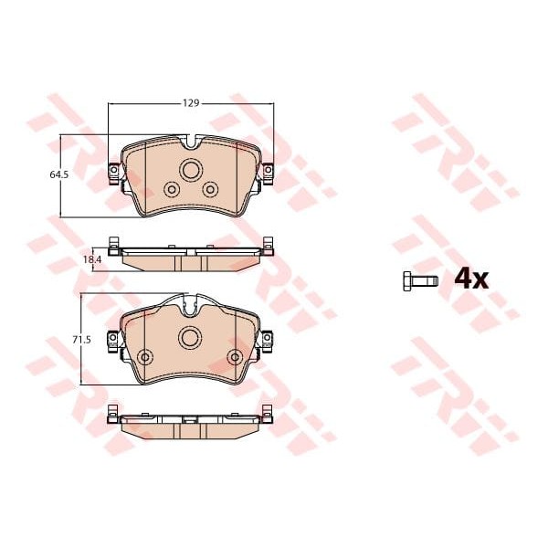 TRW GDB2087 Fren Balatası Ön Bmw 2 F45 F46 13- / Clubman F54 15- Cooper F56 13-
