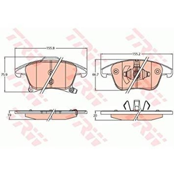 TRW GDB2092 Fren Balatası Ön S-Max 15- Mondeo V 15- Galaxy 15-