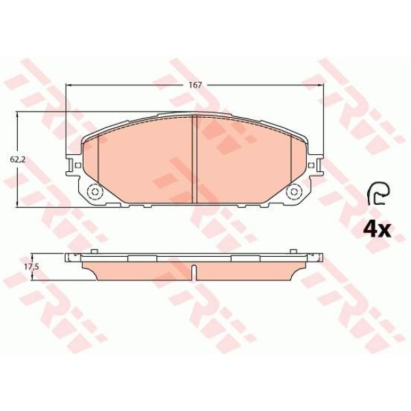TRW GDB2094 Fren Balatası Ön Cherokee 14-