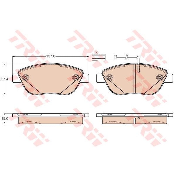 TRW GDB2096 Fren Balatası Ön Trafic III 14- / Vivaro B 14-