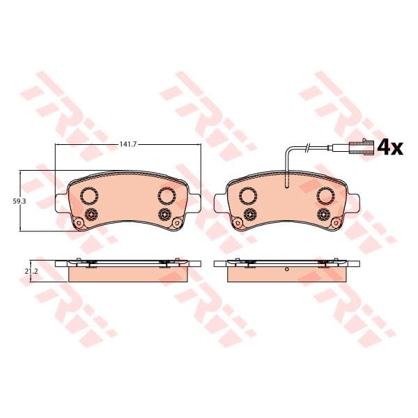TRW GDB2106 Fren Balatası Arka Fişli Ducato 06- / Boxer 06- / Jumper 06- 