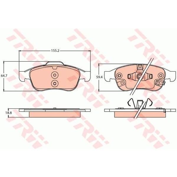 TRW GDB2111 Fren Balatası Ön 500 X 14- / Renegade 14- 