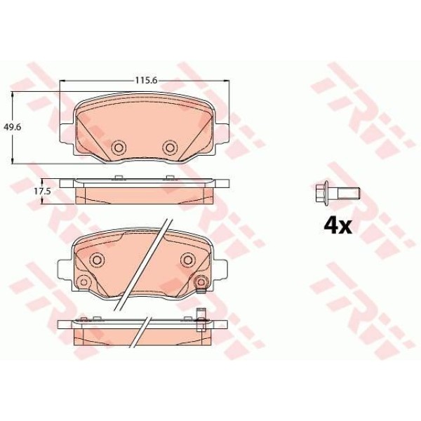 TRW GDB2116 Fren Balatası Arka 500 X 14- / Renegade 14- 