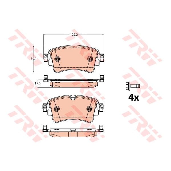 TRW GDB2132 Fren Balatası Arka A4 15- Q7 15- 