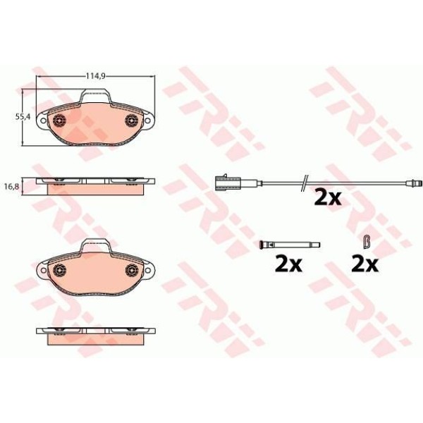 TRW GDB2141 Fren Balatası Ön 500 312 10-