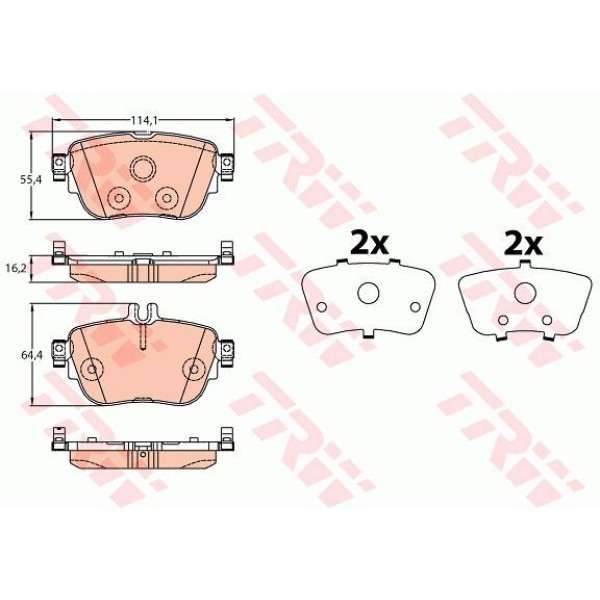 TRW GDB2155 Fren Balatası Arka-(Mercedes : E-Serisi (W213): E 180 (213.040) / Mercedes : E-Serisi (W