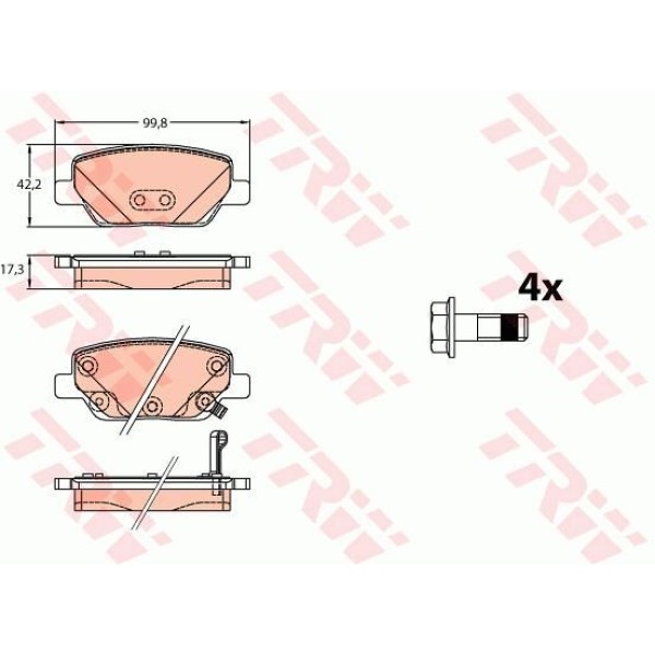 TRW GDB2156 Fren Balatası Arka Egea 15- 