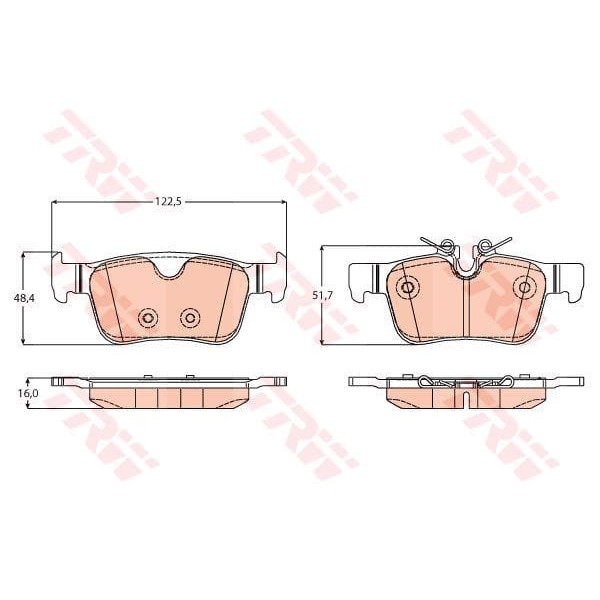 TRW GDB2168 Fren Balatası Arka Volvo S90 II 2.0 V90 II 2.0 2016- 