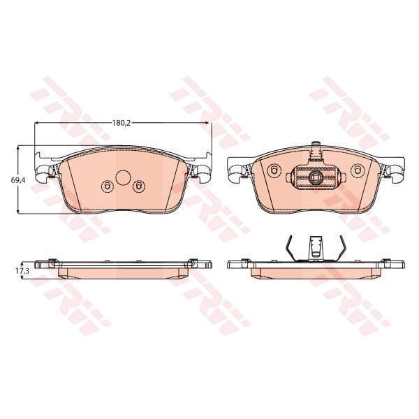 TRW GDB2169 Fren Balatası Ön Citroen Jumpy 1.6 2.0 BlueHDI 16- 