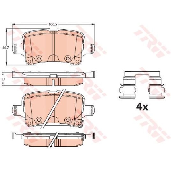 TRW GDB2180 Fren Balatası Arka 106.5Mm Astra K 15- 