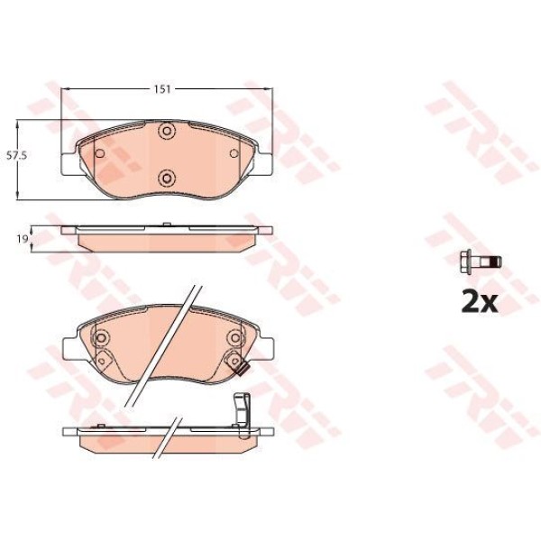 TRW GDB2228 Disk Balata Ön Fiat Tipo Estate 356 . Tipo Hatchback 356 . Tipo Saloon 356 2016