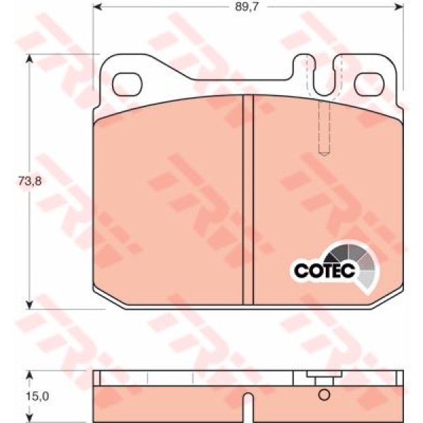 TRW GDB242 Fren Balatası Ön C123 200 230 240 250 280 300 R107 350 450 W116 280 300 350 450 W123 200