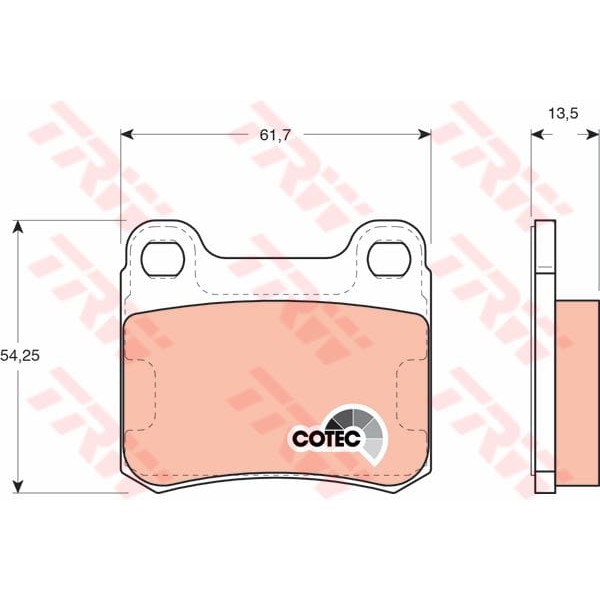 TRW GDB294 Fren Balatası Arka W201 190 W201 82-93 13.50Mm