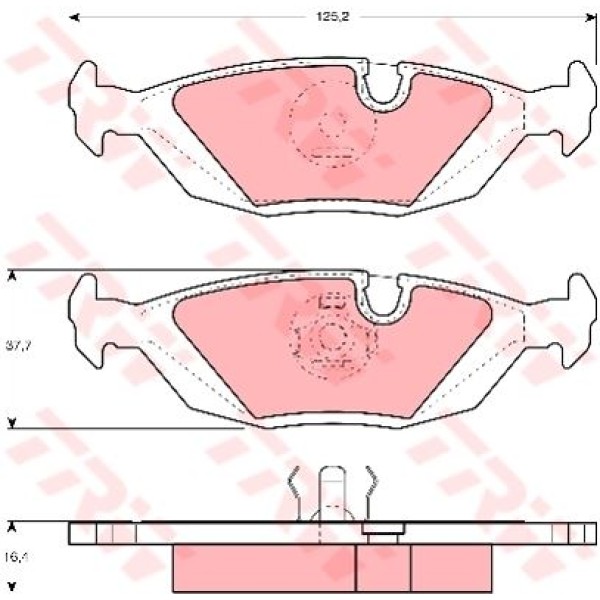 TRW GDB299 Fren Balatası Arka Bmw 3 E30 Bmw 5 E28 Bmw 6 E24 Bmw 7 E23 M5 E28 