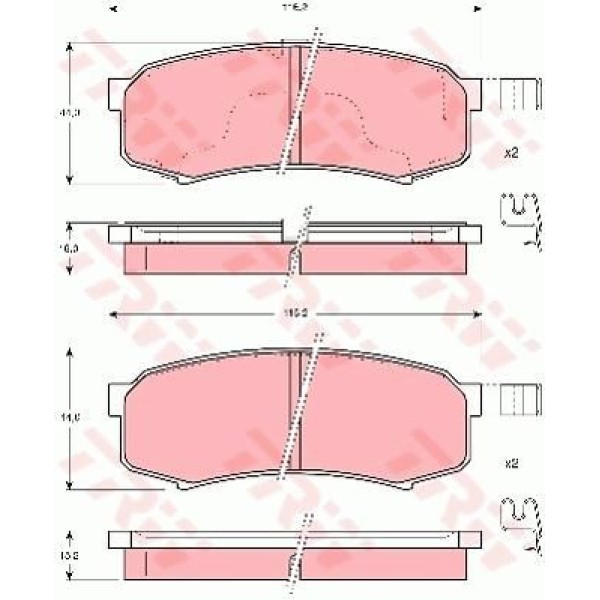 TRW GDB3110 Fren Balatası Arka Land Cruiser 90-98 / Pajero 06-12