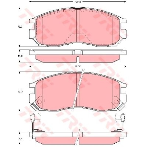 TRW GDB3133 Fren Balatası Ön Space Runner Galant 86-91 Space Wagon 91-98 / Persona 96- / Sebrıng 95- 