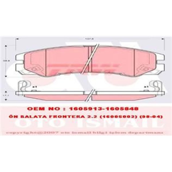 TRW GDB3162 Fren Balatası Ön Frontera B 98- Frontera A 92- Monterey 91- / Trooper 98-