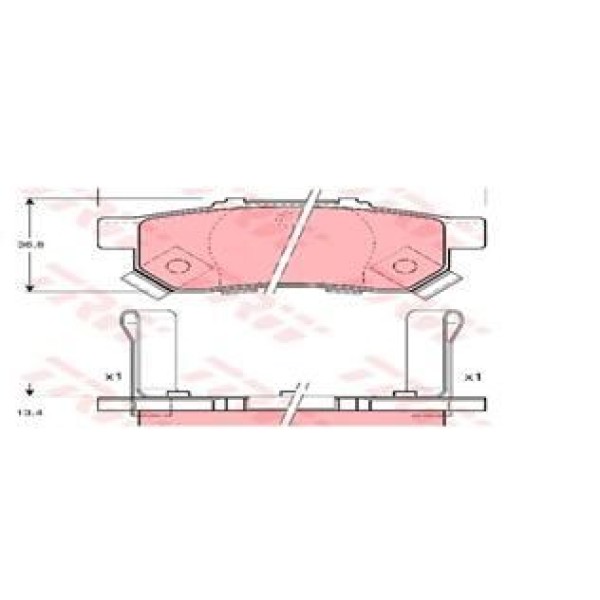 TRW GDB3174 Fren Balatası Arka Civic 95-01 Jazz 02-08 
