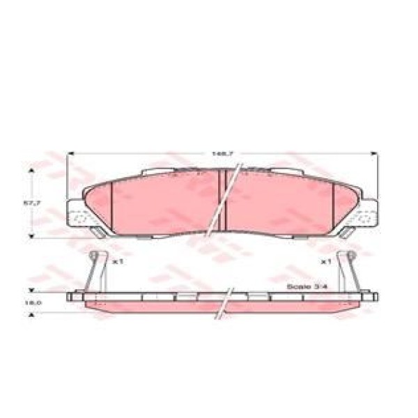 TRW GDB3177 Fren Balatası Ön Accord 98-02 Cr-V 97-01 Hr-V 98- Legend 91- Prelude 92- Shuttle 94- / 6