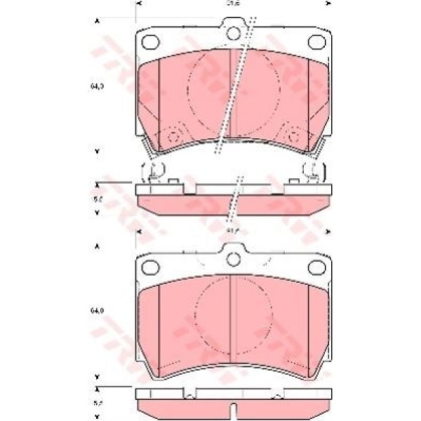 TRW GDB3206 Fren Balatası Ön Rio 00-02 / 121 90- 323 90-96