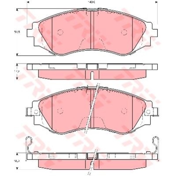 TRW GDB3216 Fren Balatası Ön Rezzo 00- Leganza 97- Nubira 97- 