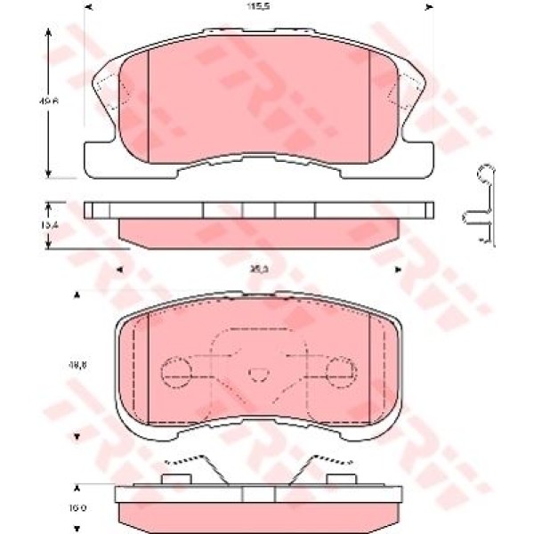 TRW GDB3220 Fren Balatası Ön Move 98-02 Sırıon 98-05 Yrv 01-
