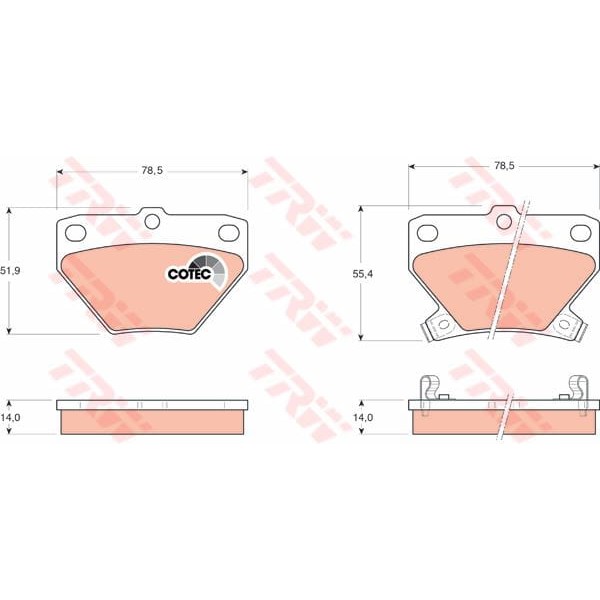 TRW GDB3243 Fren Balatası Arka Yaris 99- 
