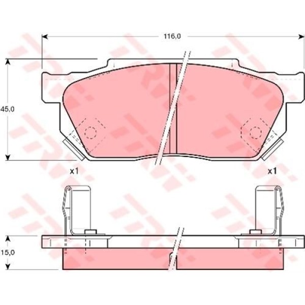 TRW GDB325 Fren Balatası Ön Civic 88-91 Accord 83-85 Crx 83-87 Prelude 86-