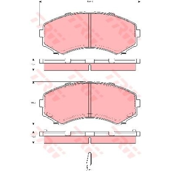 TRW GDB3254 Fren Balatası Ön 139Mm E00- E2200 07- Tamir Takım Kit 