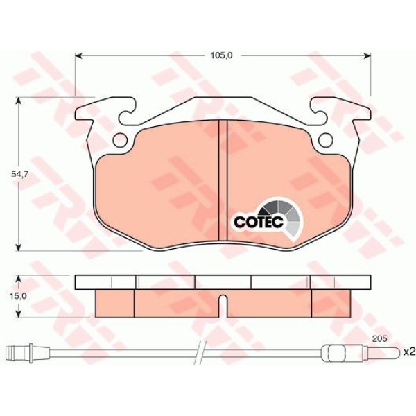 TRW GDB328 Fren Balatası Ön Fişli Twingo 93-