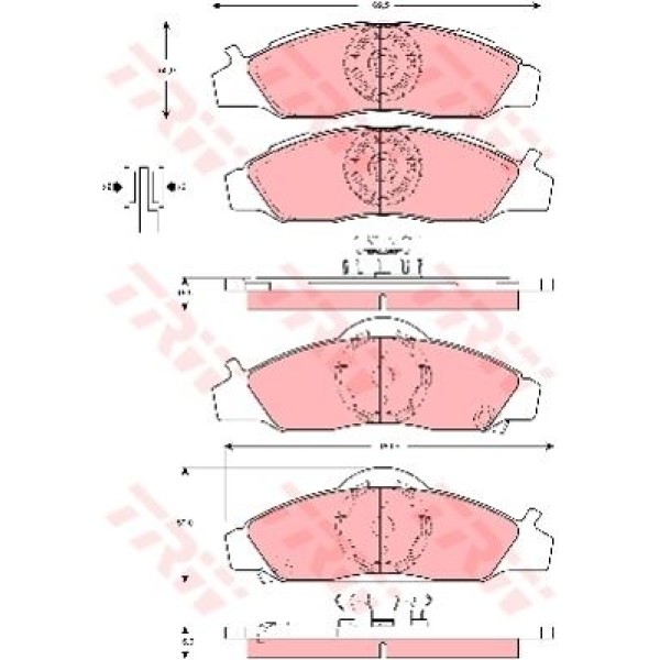 TRW GDB3281 Fren Balatası Ön Fıssız Musso 97-06 Korando 99-06 