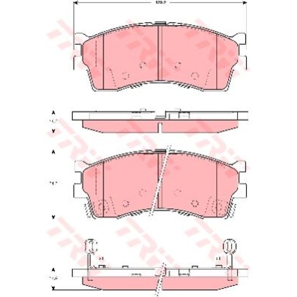 TRW GDB3285 Fren Balatası Ön Carens 00- Clarus 96- Rio 00- Shuma 98- 14 Jant