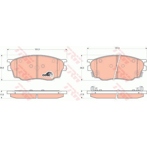 TRW GDB3309 Fren Balatası Ön Mazda 6 02-07 