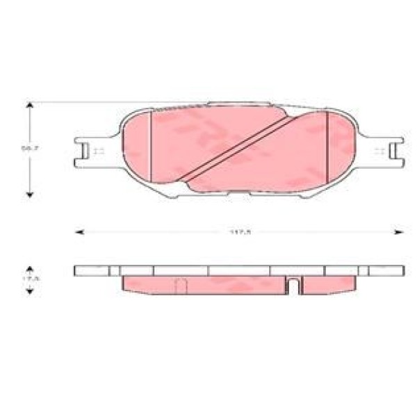 TRW GDB3316 Fren Balatası Ön Corolla Verso 01- 1.8 Vvtı 2.0 D4D 