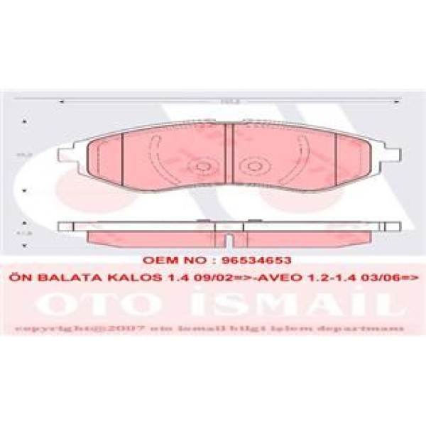 TRW GDB3330 Fren Balatası Ön Aveo T250 T255 05- Kalos 02-