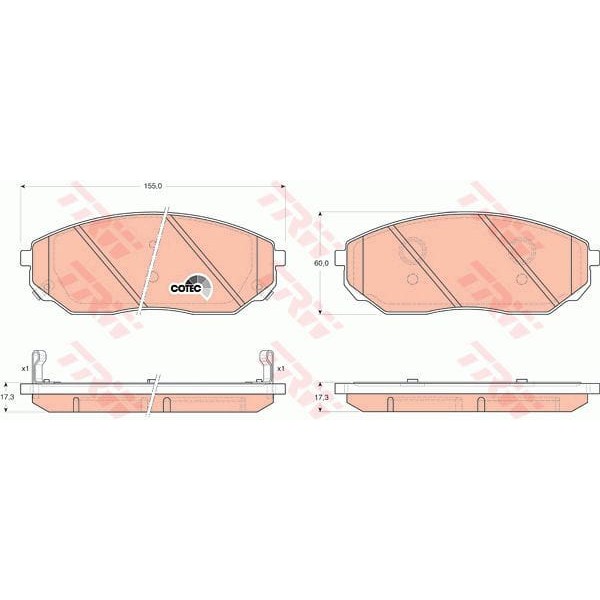 TRW GDB3343 Fren Balatası Ön Sorento 02-10