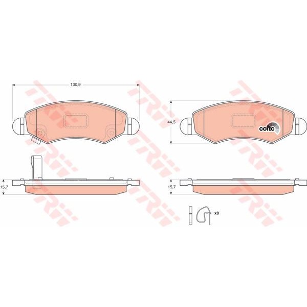 TRW GDB3363 Fren Balatası Ön Justy 03- / Ignıs 03- Wagon R 00- 